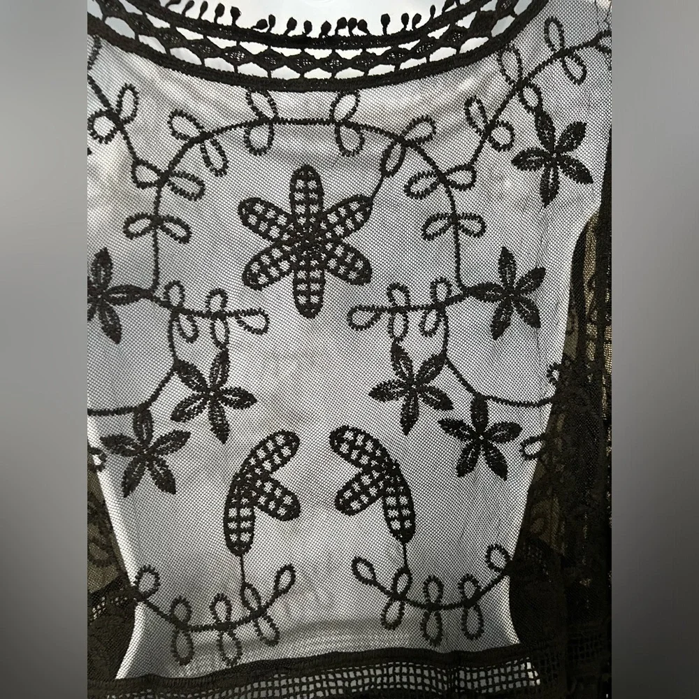 Chic Black Sheer Swim Cover Up